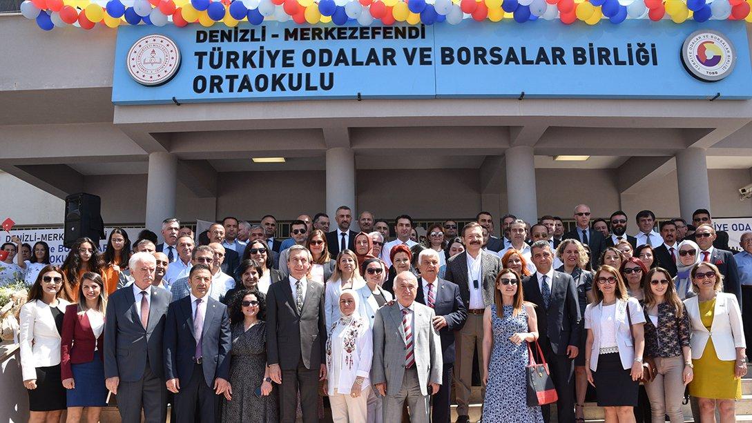 Merkezefendi Türkiye Odalar ve Borsalar Birliği Ortaokulu Resmi Açılışı Yapıldı