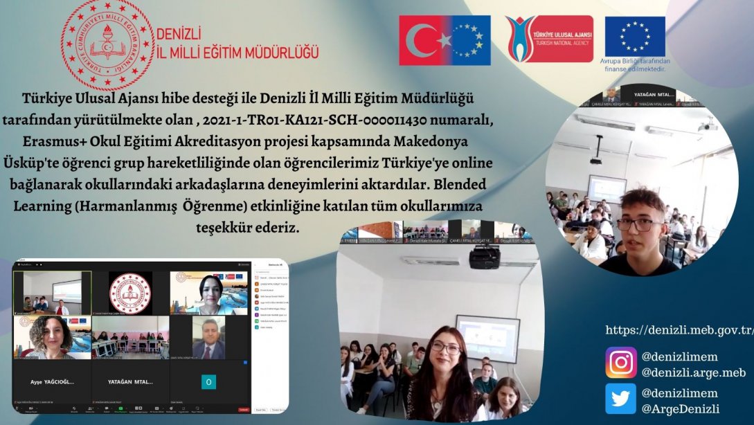 Erasmus+ Okul Eğitimi Akreditasyon projesi kapsamında 26-30 Eylül tarihlerinde Makedonya öğrenci grup hareketliliğindeki okullarımız Blended Learning (Harmanlanmış Öğrenme) etkinliğine katıldılar.